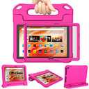 DJ&RPPQ Kids Case for iPad 10in Tablet Case for Kids,Shockproof Kid-Proof Cover with Screen Protector Handle Stand, Pink