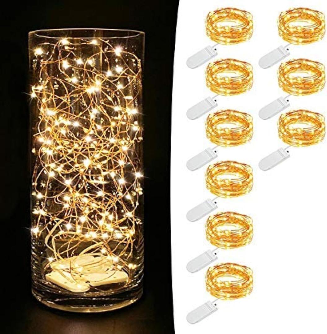 MUMUXI 9 Pack 7.2ft Fairy Lights Battery Operated String Lights, 20 Mini LEDs for Centerpiece Table Decorations, Wedding Party Bedroom Mason Jar Christmas Decor, Warm White (7.2 Ft-12 Pack-20 LED)