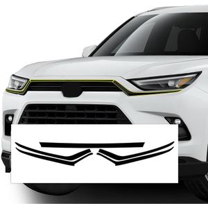 BOGAR TECH DESIGNS for Toyota Grand Highlander 2024-2026 Front Chrome Delete Precut Vinyl Overlay Kit, Gloss Black Blackout Trim