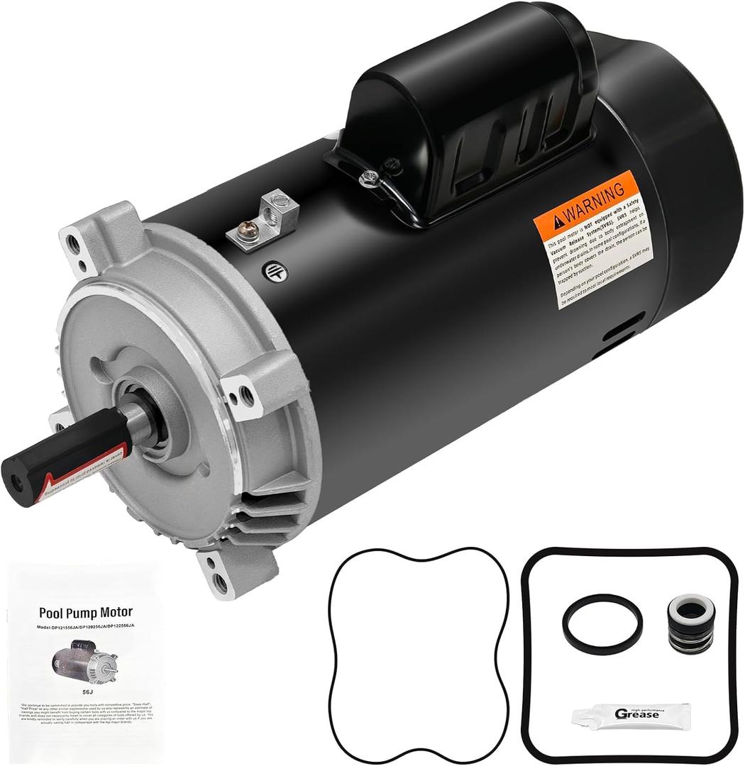 UST1152 Pool Pump Motor and Seal Kit 1.5 HP 56J Frame 115/230V 3450 RPM Single Speed Fit for Hayward Super Super II Max-Flow Northstar Jacuzzi Magnum Pentair Pinnacle SP2610X15 AST165 B229