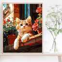 igoodom Cat Paint by Numbers Kit for Adults Cat Adult Paint-by-Number on Canvas, DIY Acrylic Painting Set for Home Decor, 16x20in