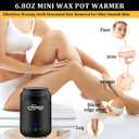 Podoy Mini Wax Pot Warmer for Hair Removal, Small Portable Travel Wax Melt Heater Machine Digital Display for SPA Salon Brow Body Nose Upper Lip Hair Waxing with 100 Waxing Sticks