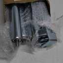 Therwen 4 Sets 1.5'' Diameter Conveyor Rollers with Stands 10'' Galvanized Steel Long Roller and Bracket Set Easy Install Industrial Use Metal Canoe Kayak Woodworking Heavy Goods Support Kit