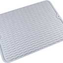 LIFKOME Large Silicone Dish Drying Mat 40x30CM Wave Grain Kitchen Drain Pad Absorbent and Quick-Dry for Kitchen Counter Use (15.8" x 11.8")