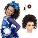 SEIKEA Cheer Ponytail Hair Piece, Lightweight Curly Cheerleader Hairpiece Realistic Natural Soft 14" Ponytail Extension for Cheerleader Competition Dance for Girls Teens Dark Brown
