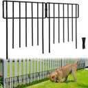 Thrivinest 10 Pack Animal Barrier, No Dig Decorative Fence, 17in(H) x10ft(L) Rustproof Metal Small Garden Fence Border for Dogs Rabbits, Bottom Blocker for Outdoor Yard Patio