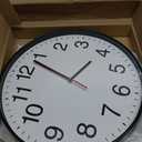 Plumeet Extra Large Wall Clock - 16" Non Ticking Silent Quartz Black Wall Clocks - Simple Design Wall Clocks for Living Room Decor, Battery Operated, White