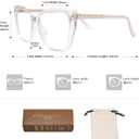 AMOMOMA Trendy TR90 Oversized Blue Light Reading Glasses Women,Stylish Square Cat Eye Glasses AM6031