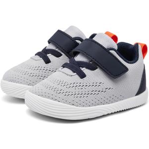 MORENDL Toddler Sneakers Baby Boys & Girls Barefoot Shoes Lightweight Breathable Walking Running Tennis Athletic Sport Shoes (1-grey Navy)