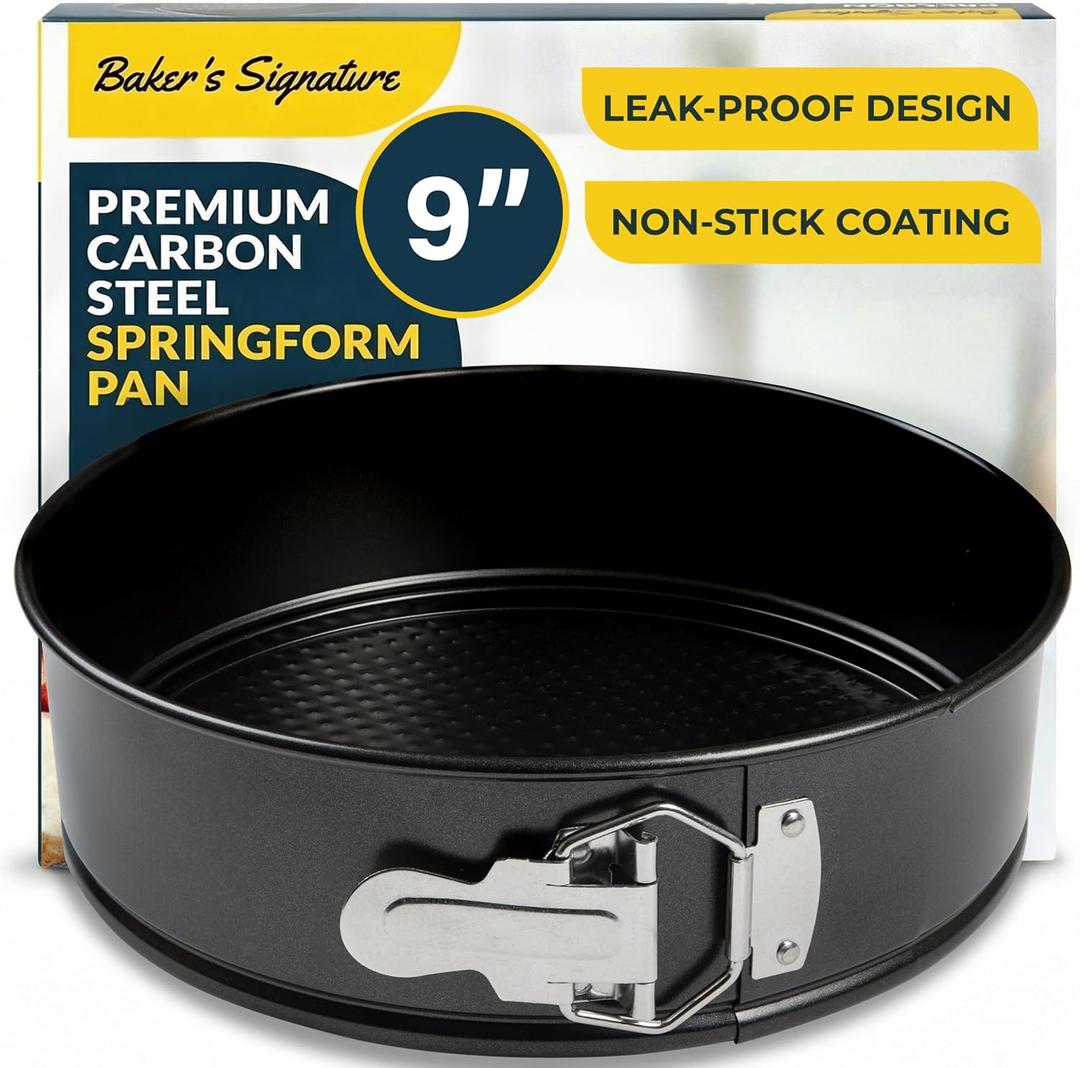 Cheesecake Pan 9 Inch Carbon Steel With Removable Bottom  Leakproof Design, Nonstick Coating Springform Pan  Durable Cake Mold With Secure Latch, Even Heat Cheese Cake Pans For Baking