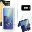 [3+3+1 Pack] Screen Protector Compatible with Galaxy Z Flip 7 5G - 3 Inner TPU Film + 3 Tempered Glass + 1 Camera Lens Protectors with Alignment Tool, Easy Installation, High Clarity, Bubble Free (for Z Flip 7-6.9 Inch)