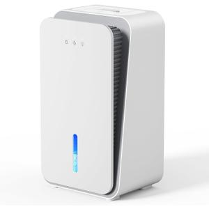 Dehumidifier for Home, 1000 sq.ft Small Dehumidifiers, Ultra-Quiet Dehumidifiers with Pump, Auto Shut Off, 7-Color LED Light, Dehumidifier for Basement, Bathroom, Bedroom (White)