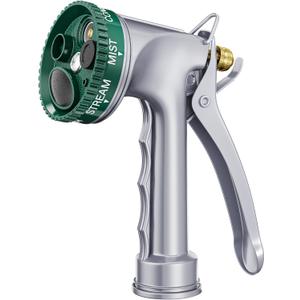Garden Hose Nozzles, Heavy Duty Metal Nozzles, Tie Rods Made of Brass, High Pressure Hose Nozzles with Non-Slip Handles for Garden Watering, Car Washing and Showering Pets