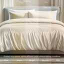 Bare Home 100% Rayon Made from Bamboo Luxury King Duvet Cover Set - Cooling - Breathable - Easy Fit - Soft Duvet Cover Set (King, Sand)