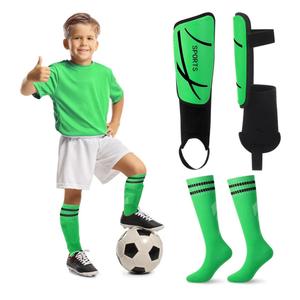 Soccer Shin Guards and Socks Kids Youth Lightweight Soccers Pads Defender with Ankle Protection Ski Shin Guards Football Equipment for Age 4-14 Toddler Boy Girl