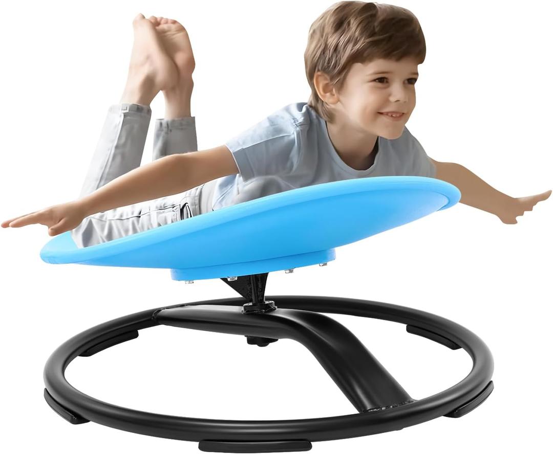 Zhenx Spinning Chair for Autistic Kids, Kids Sensory Swivel Chair, Sensory Spinner Seat for Autism Toddlers & ADHD Children, Sit and Spin Training Body Coordination (Blue)
