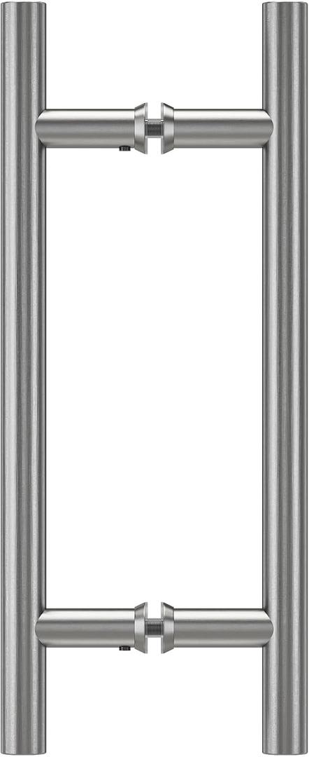 8" Round Shower Door Handle, Back to Back Shower Doors Handle, Compatible with 1/4" to 1/2" Glass Thick, Stainless Steel 304 Shower Doors Handles Replacement, Brushed Nickel