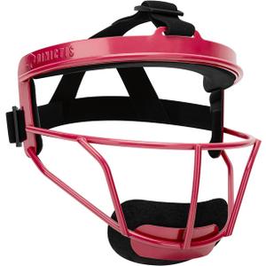 Dinictis Softball Face Mask, Lightweight, Comfortable, with Wide Field Vision, Durable and Safe Face Guards, Premium Protective Softball Fielder's Mask (Red)
