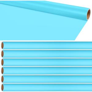 6 Rolls Light Blue Bulletin Board Paper 47.2'' x 141.7'' Fade Resistant Bulletin Board Paper for Classroom DIY Art Crafts Drawing Painting Packing Decoration