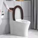 Toilet Lid Cover and Toilet Tank Cover Stretch Toilet Covers Set for Bathroom, Polyester Spandex Jacquard Fabric, Machine Washable, with Elastic Bottom, Coffee