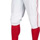 Champro Men's Triple Crown Baseball Pant Knickers with Braid (X-Large, White, Scarlet Pipe)