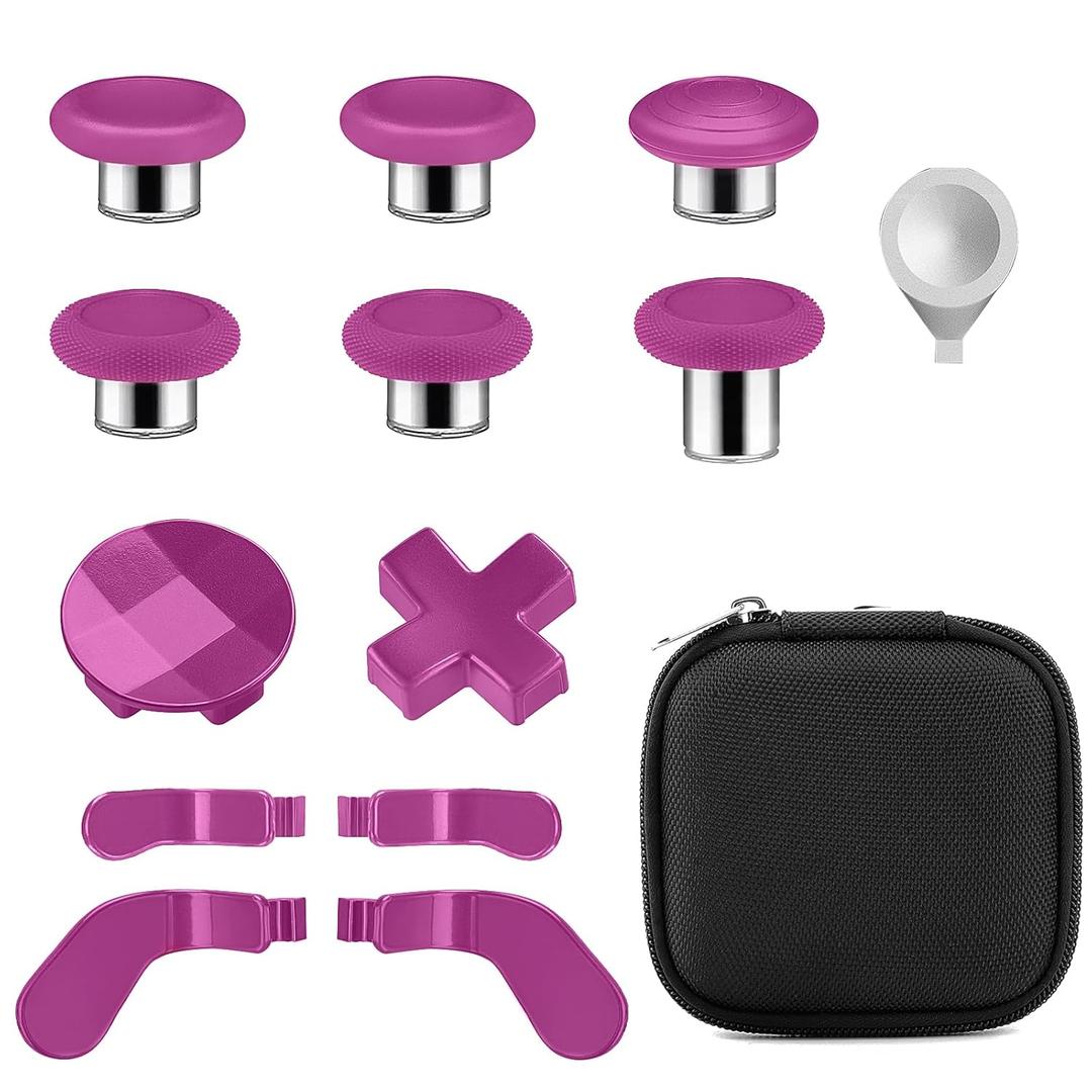 Accessories for Xbox One Elite Series 2 Controller(Model 1797), Metal Thumbsticks Paddles Joysticks Replacement Parts Kits Compatible with Xbox Elite Wireless Controller Series 2 Core(Magenta)