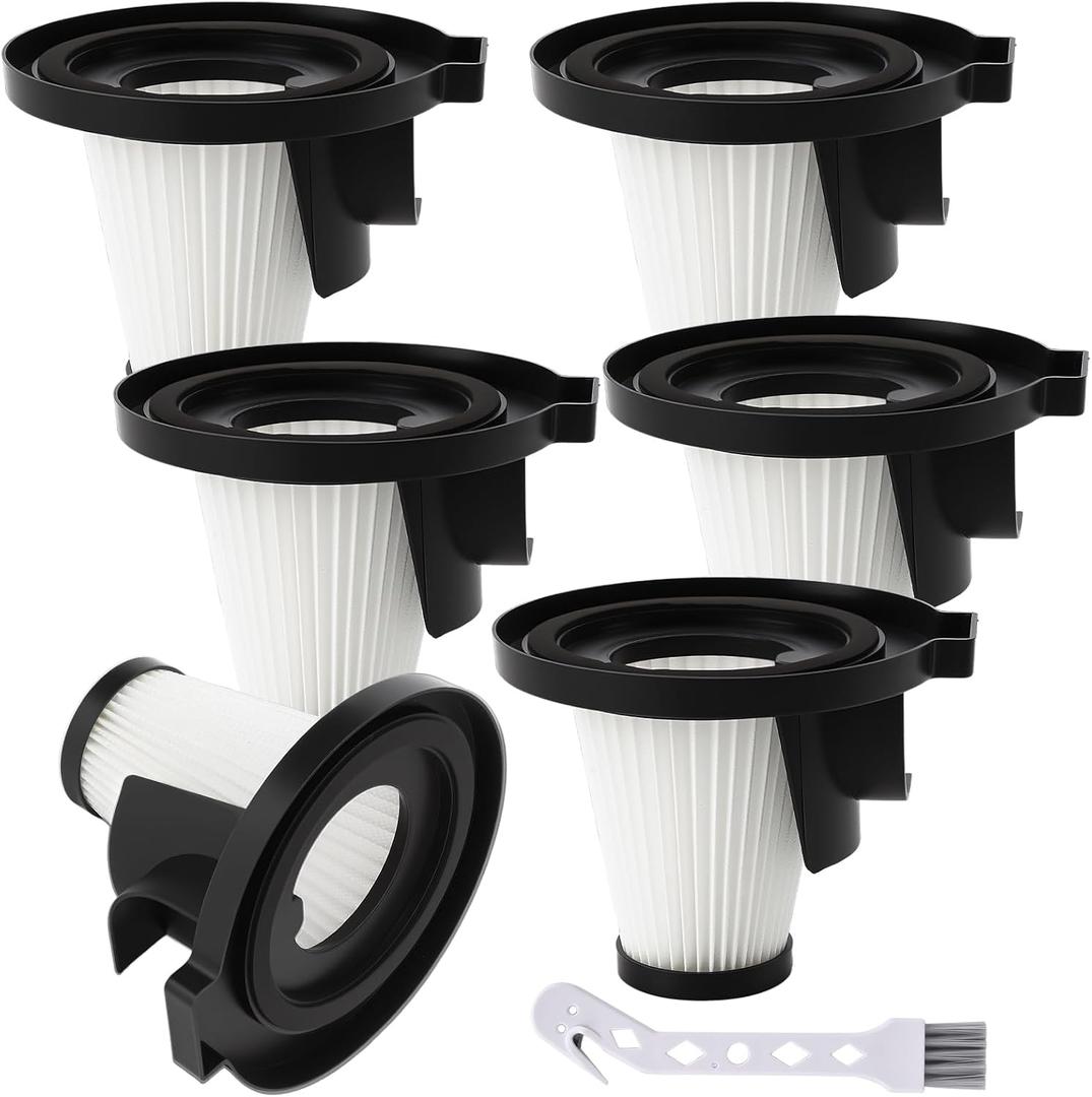6 Pack Filter Replacement Compatible with Ionvac ZipVac 8842 3-in-1 Corded Upright/Handheld Floor and Carpet Hand Vacuum Cleaner