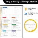 2 x ADHD Cleaning Planner, Cleaning Schedule and Checklist, Undated Daily and Weekly Household Cleaning Checklist Planner, Organize Your Home to Keep Neat and Stress-Free (Black)