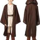 Kids Knight Costume Set Boys Sci-Fi Warrior Movie Halloween Costume for Boys Roleplay Hooded Cape Outfit (Large)