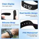 Waterproof Vibrating Alarm Clock Watch with Light-Up Display, Dual Alarms for Sleep & Sports Timekeeping, USB Charging, Ideal for Students & Athletes (Black)