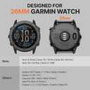 Bandletic Compatible with Garmin Fenix 8 51mm 7X 6X 5X Watch Band - 26mm Quick Fit Magnetic Silicone Strap for Fenix 7X 6X Pro/5X Plus/3/3 HR/Instinct 2X Solar 3 50mm /Enduro/Quatix/Tactix/Epix Pro 2 (Black/Orange)