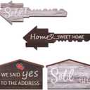 2 Pieces Real Estate Sold Sign Key House Shaped 16.7 Inch Real Estate Social Media Photo Prop Agent Supplies Double Sided with 2 Designs on 1 Sign