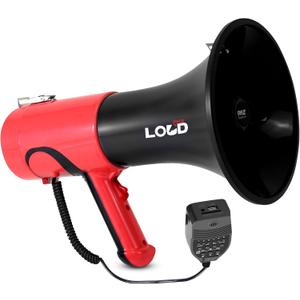 Pyle Portable Megaphone Bullhorn - Bluetooth Compatible PA Speaker with Built-in Voice Changer, 1500 Yard Range, Siren, 100W Adjustable Vol Control, Loudspeaker for Outdoor Sports & Safety Drills