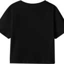 Hilinker Womens Short Sleeve Graphic Crop Tops Vintage Tees Summer Cute T Shirts (Medium, Black Brooklyn)