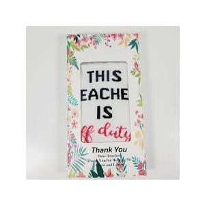 Best Teacher Ever Socks “This Teacher Is Off Duty” Sole Women's One Size 6 - 11 (Pack Of 4Pairs)