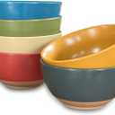 Mora Ceramic Artisan Matte Small Dessert Bowls - 16oz, Set of 6 - Microwave, Oven and Dishwasher Safe, For Rice, Ice Cream, Soup, Snacks, Cereal, Chili, Side Dishes etc - Microwavable Kitchen Bowl