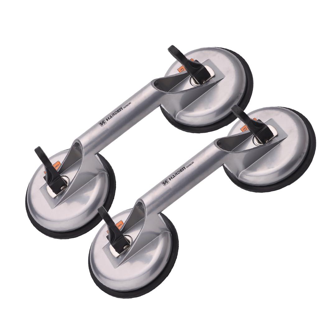 Heavy Duty Suction Cups 2-Pack 400lbs Bold Aluminum Glass Suction Cups Professional Twin Suction Cup Lifters for Glass, Windows, Tiles, and Smooth Surfaces