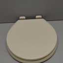 Bemis 500EC Durable Wood Toilet Seat with Easy Clean Hinges, Made in USA, Round, Biscuit