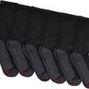 Hanes mens Max Cushioned Crew Socks, Moisture-wicking With Odor Control, Multi-packCrew Sock (Black)