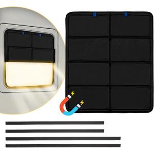 funomo RV Large Side Window Shade, 30 26 inch Foldable Magnet RV Blackout Window Cover, Keystone Outback Travel Trailer Side Windows Cover, UV Rays Protection Waterproof Thickened Oxford (Black)