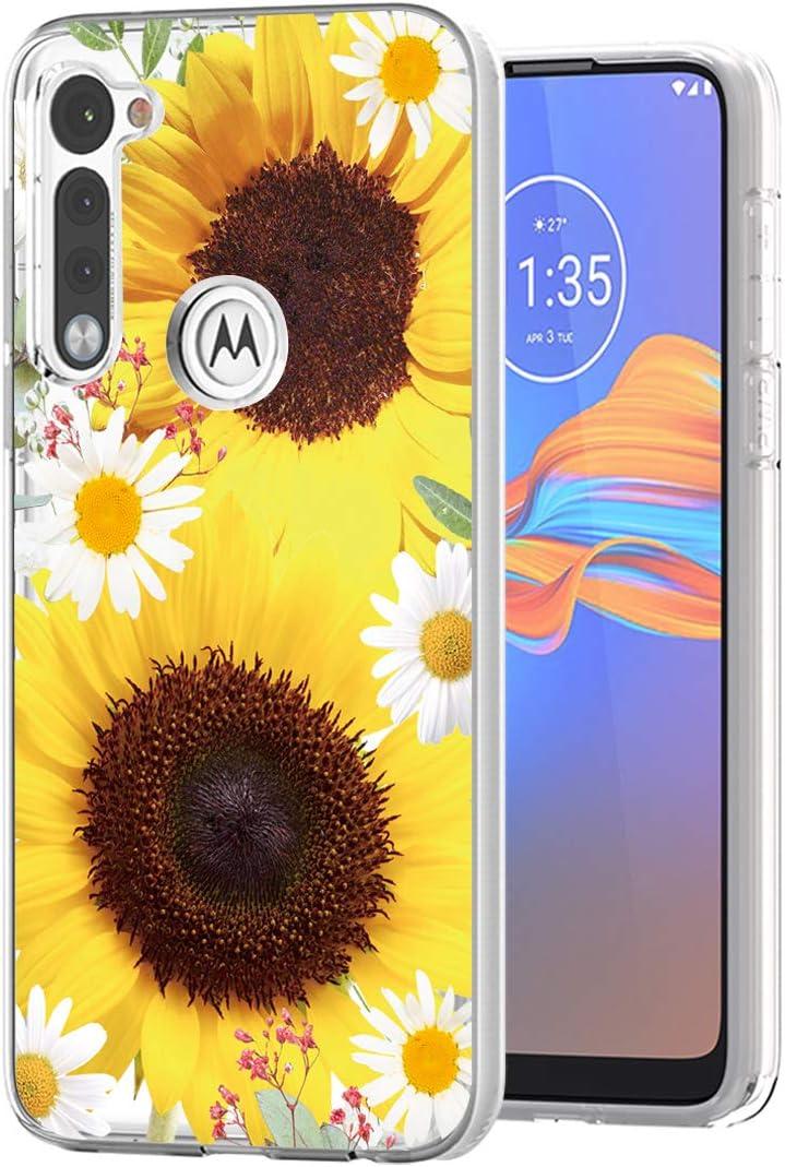 Phone Case for Moto G Stylus, Motorola G Stylus Case for Girls, Slim Shockproof Clear Floral Pattern Soft Flexible TPU Back Phone Protective Cover for Motorola Moto G Stylus 2020 (Sunflower)