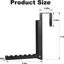 Over The Door Hooks Hanger for Clothes, 1 Pack Foldable Over The Door Drying Rack for Laundry, Overdoor Hanger Hook with 6 Groves for Towel, Coat, Black