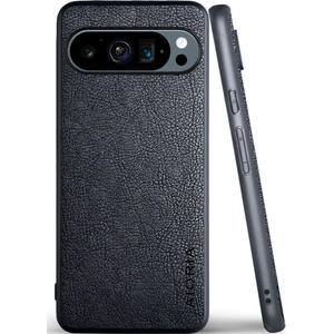 Case for Google Pixel 9 Pro XL, 6.73"" Screen Premium PU Leather Phone Case Retro Business Design Full Protective Phone Case for Google Pixel 9 Pro XL 5G (Black), 22-GP9PRO-XL