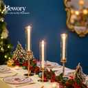 Hewory Gold Candle Holders Hurricane Candlestick Holders, 12Pcs Candle Stick Candle Holder Candelabra, Taper Candle Holders with Glass Candle Cover for Wedding Table Centerpiece Christmas Decor