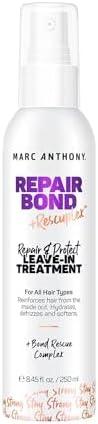 Marc Anthony Repairing Leave-In Conditioner, 8.45 fl oz - Repairs, Strengthens & Maintains Bonds within Hair - Eliminates Frizz, Flyaways & Reduce Breakage - Dry & Damaged Hair