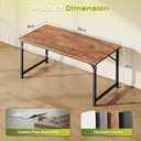 PRAISUN 40 Inch Computer Desk, Office Desk, Spacious Desktop, Rustic Brown, 39INCH