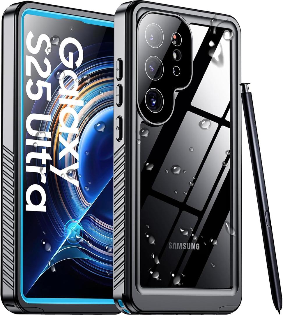 Temdan Designed for Samsung Galaxy S25 Ultra Case Waterproof, Built-in Lens & Screen Protector Military Grade Shockproof Dropproof IP68 Underwater Full Body Phone Case for Galaxy S25 Ultra 6.9"-Blue
