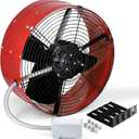 Hipoilk Gable Mount Attic Fan with Adjustable Thermostat, 15 Inch Exhaust Fan for Attic, Garage, Shed, 1300 CFM, 1075 RPM, 3.4 Amp