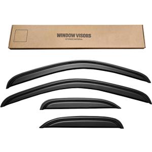 Window Rain Guards for 2007-2013 Chevy Silverado & GMC Sierra 1500, Out-Channel Window Vent Visors Shades Wind Deflectors for 07-14 Silverado & Sierra 2500HD/3500HD Extended Cab