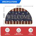 Artoid Mode Stripes Stars Welcome 4TH of July Semicircular Doormat, Patriotic Memorial Day Home Decor Low-Profile Switch Rug Door Mat Floor Mat for Indoor Outdoor 17x29 Inch